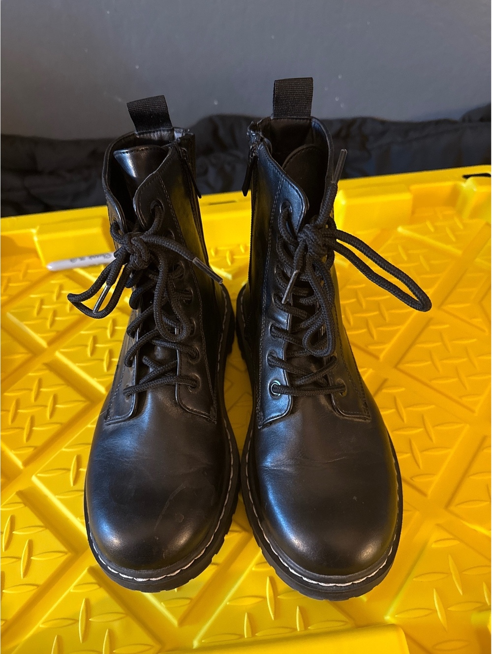 Torrid Black Leather Combat Boots Size 7.5W